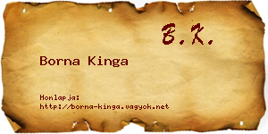 Borna Kinga névjegykártya